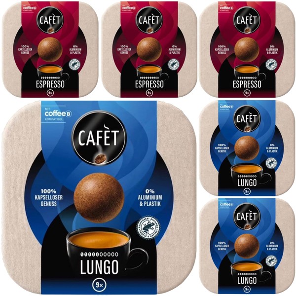 Cafet LUNGO and ESPRESSO for CoffeeB of 9 Coffee Balls
