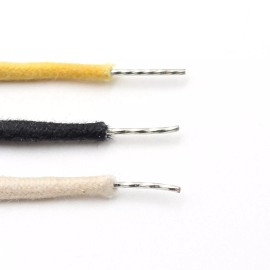 Gavitt 10’/ea. Gavitt Guitar Wire Cloth-covered Vintage-style Push Back Blk/Wht/Ylw