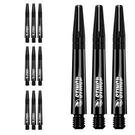 RUTHLESS Sting | Polycarbonate Dart Shafts Solid Black with Black Aluminium Top, Medium 49mm, 3 Sets of 3 Stems (3XS1770)