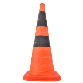 Collapsible Traffic Cones with Reflective Strips Collar, 70cm Safety Cones Easy to Carry Waterproof High Visibility Road Cones for School, Garages, Driveway