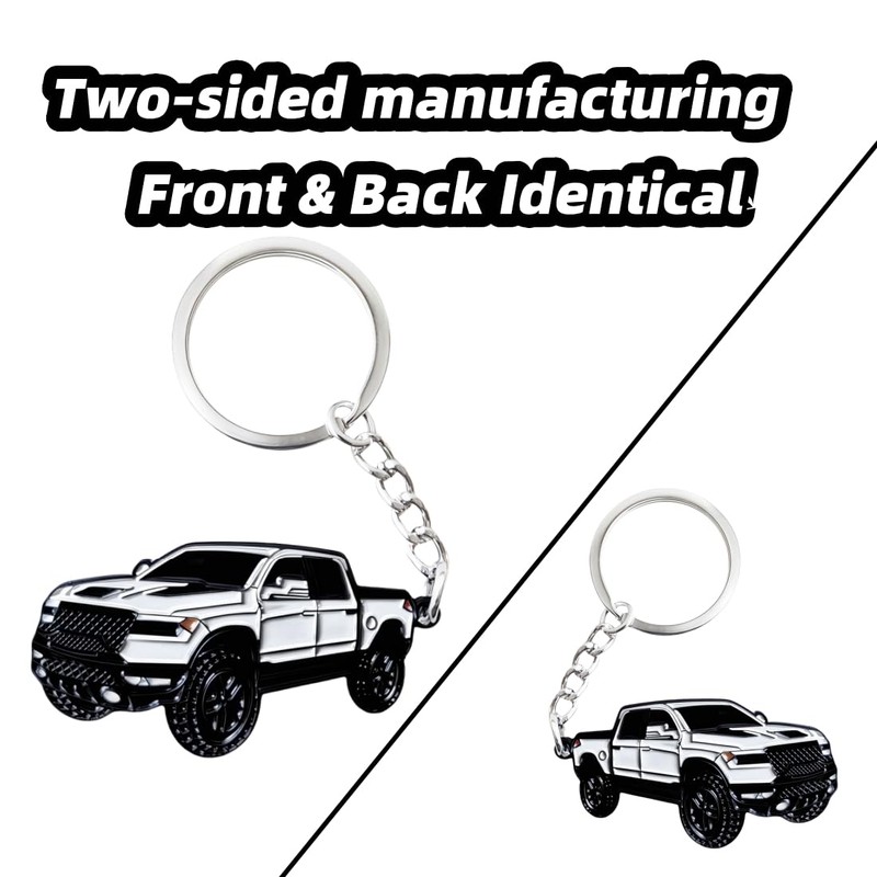 RUIHEDAHB 1PC Double-sided Car Keychain for Dodge RAM Key Chain