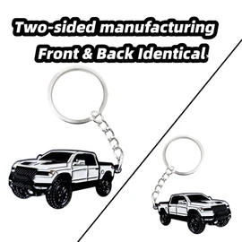 RUIHEDAHB 1PC Double-sided Car Keychain for Dodge RAM Key Chain Fob Cover Cool Mods Accessories (white)