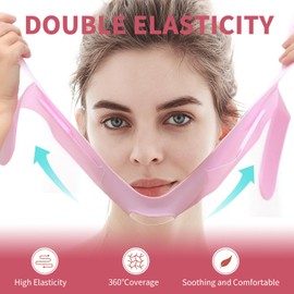 Reusable V-Line Face Strap, Soft Silicone Face Chin Up Tape for Sleeping, Chin Strap Jaw Exerciser for Women