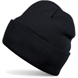 styleBREAKER children beanie knit hat, warm fine knit hat, unisex 04024030, colour:black