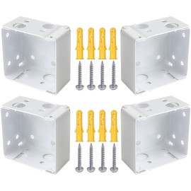 APUXON Box Mounting Bracket 4pcs for 1-1/2" Blinds White Color Window Blinds Headrail Bracket Holder with Mount Screws