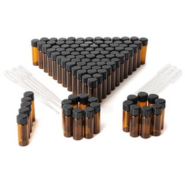 BKMAMLAB 4ml Amber Small Glass Vials 100pcs with Screw Caps(100pcs)…