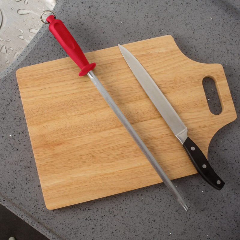 10 Inch Sharpening Steel, Professional Carbon Steel Knife Sharpener, Fresh
