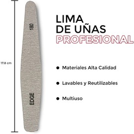 Set Profesional de 6 Limas para Uñas Naturales o Acrílicas, Producto Mejorado, Lavables, Reutilizables, Grit Edge 150/180/240, Flex 100/180, 220/280, Shiner 1000/4000, Lima para Manicure y Pedicure