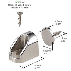 Keenkee 4 Set Magnetic Cabinet Door Catches Hardware Fittings with Neodymium Magnets for Furniture Door Stoppers, Closer, Latch, Nickel Color, Free Wood Screws