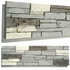 Maasechs 2 Pack Faux Stone Panels Interior 45.6''l x 11.8''h x 0.98''d Faux Siding Panels Exterior Artificial 3D Veneer for Wall Decor Outdoor Home Improvement Projects (Dark Gray)