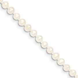 14k Gold 3-4mm White Freshwater Cultured Pearl Bracelet