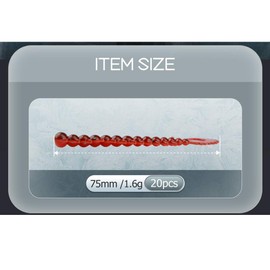 East Rain Centipede Millipede Soft Swimbait with Crooked Tail for Bass Fishing(7.5cm/2.95in,1.6g/0.05oz.20pcs/Pack 6 Colors Option)