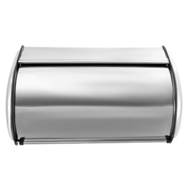 DYRABREST Stainless Steel Steel Bread Box Roll Top Bread Box with Cover Large Capacity Bread Storage Container for Storing Bread, Pastries, Doughnuts, Biscuits, Silver