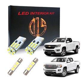 D15 - Kit de luces LED interiores para Chevy Colorado GMC Canyon 2015-2023 6000 k blanco mapa cúpula visera de carga (13 piezas)