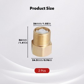 Pack of 2 Brass Check Valves 3/4 Inch, 3/4 Inch Return Valve, Backflow Preventer with Internal Thread and Male Thread, Check Valve Water for Bathroom, Toilet, Water Pipe