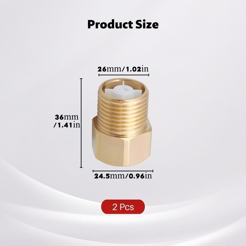 Pack of 2 Brass Check Valves 3/4 Inch, 3/4 Inch