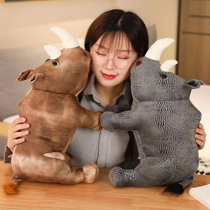 Cute Rhino Plush Toy Soft Plush Animal Doll Kids Toy
