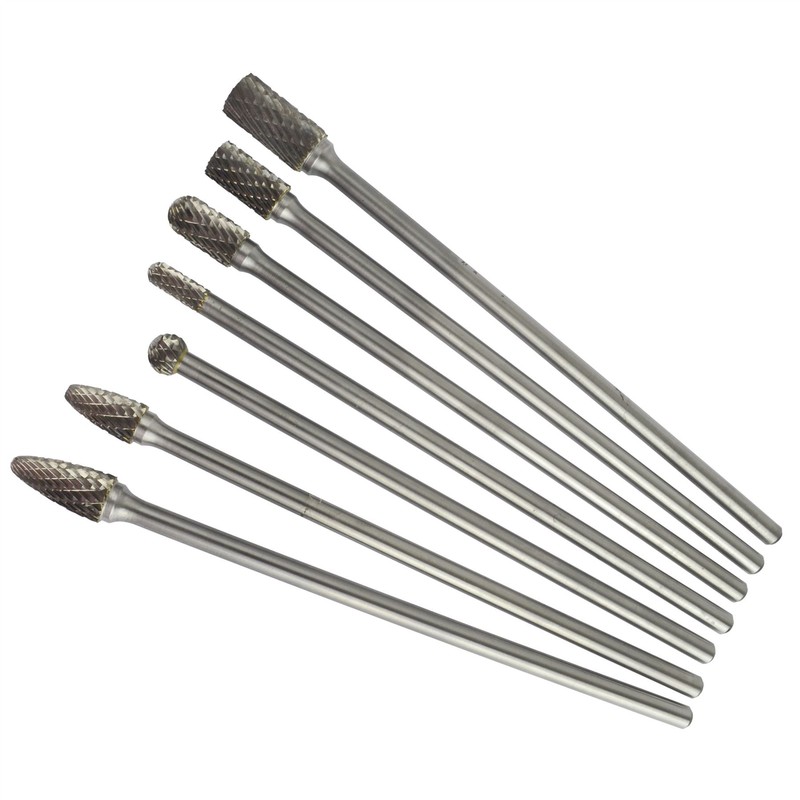 7pc Extra Long Tungsten Carbide Burr Files Remover Removal Hole