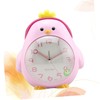 Cabilock Cartoon Clock Alarm Clock Desktop Clock Pink Scarf Cartoon