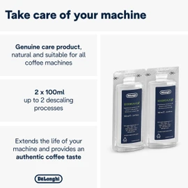 De'Longhi EcoDecalk Descaler, Eco-Friendly Universal Descaling Solution for Coffee & Espresso Machines, 2-Pack (1 use per pack)