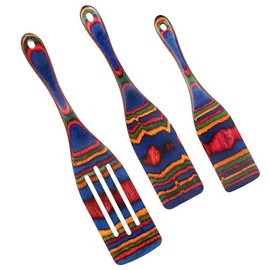 Pakkawood Kitchen Cooking Utensils Set, Spurtle Set, Wooden Utensils for Cooking, Apartment Essentials Wood Serving Spatula Spoon, Home & Kitchen Utensils for Women & Men