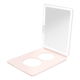 Vanity Planet Vanity Planet Handheld Makeup Mirror with Lights, Pose 2.0 (Blush) - Light Up Travel LED Mirror with 3X & 5X Magnification - Dimmable Lighting & Micro-USB Rechargeable Lighted Compact Mirror