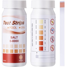 SuperCheck Pool and Spa Salt Test Strips for Sodium Chloride Level Testing, 0-8000 ppm, 2 Packs, Pool Salt Test Strips, Measure Chloride Ion Contents in Chloride Based Salt Solutions, Pool Salt Tester