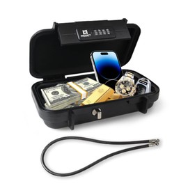 RESET -G13 Portable Safe Security Box - Advanced Cash Box with Combination Lock and Removable Cable, Ideal for Travel, Home, Office, Outdoor Activities, Waterproof, Anti-Theft