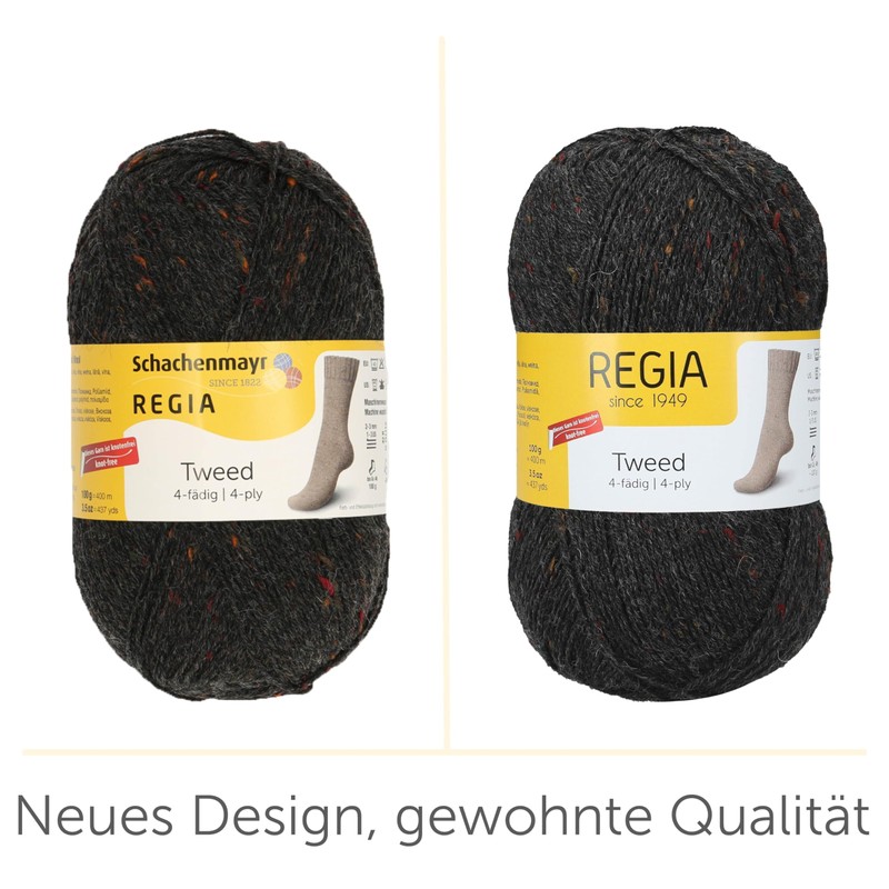 Regia 4-Ply Plain Tweed 100 g Anthracite Hand Knitting Yarn