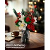 Millionspring Christmas Bouquet Artificial Flowers Mixed Roses and Red Berries