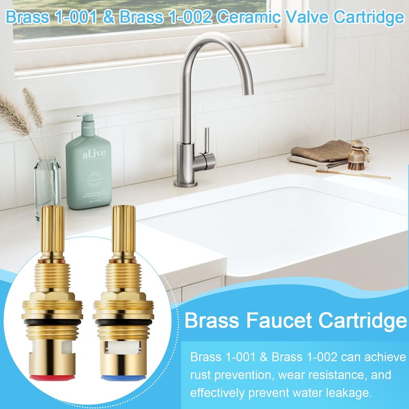 Brass 1-001 & Brass 1-002 Ceramic Valve Cartridge, Compatible with