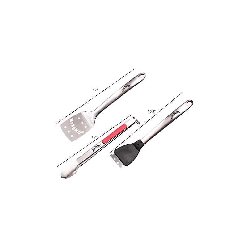 Jim Beam JB0160 Soft Grip Handle Grilling Tools Set (3-Piece)