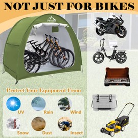Prolee Bike Shed 6.6FT Waterproof 210D Oxford Fabric, Bike Storage with Window Design for Outdoor Storage, Bike Storage Tent for 2-3 Bikes, Outdoor Storage Waterproof