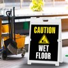 Caution Wet Floor Folding Floor Sign, 18x24 Inches, Portable A
