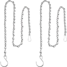 EBOOT 2 Pcs Hanging Chain for Bird Feeders, Planters, Lanterns and Ornaments (Silver,35 Inch)
