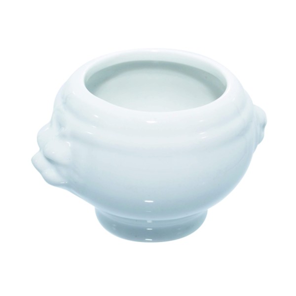 Mini Porcelain Soup Tureen (Case of 36), PacknWood - Small White Soup Mug Bowls with Lion Head Design (2.6 oz, 2.5" x 2") 210MBPLION