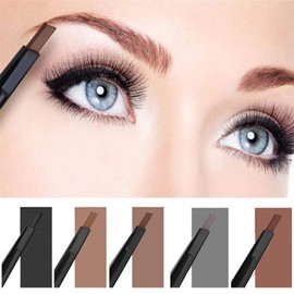 Maxdona Waterproof Retractable Long Lasting Professional Eyebrow Shaping Pencil Eye Brow Template Liner Shape Kit + 3 Stencils (Brown)