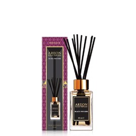 Areon PSM05 Home Luxury Mosaic Perfume Reed Diffuser + 10 Rattan Reeds, Black Fougere 85ml