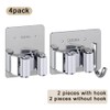 4 Pack Broom Holder Wall Mount,Heavy Duty Stainless Steel Broom