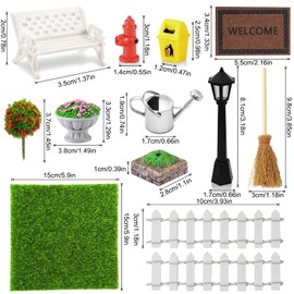Shinybox Miniature Garden Accessories, Pack of 13 Miniature Garden Tools, Mini Garden Furniture Decoration Set, Suitable for Decorating a Mini Garden, Christmas Gnome Accessories