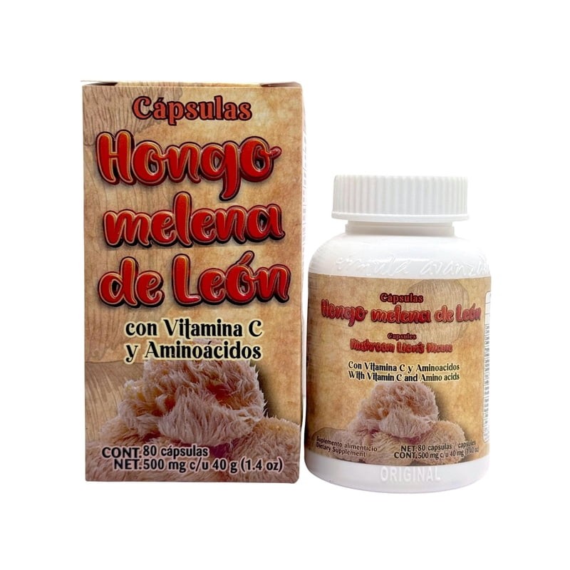 Hongo Melena de León Vitamina C 80 cáps Herbolaria Saludable