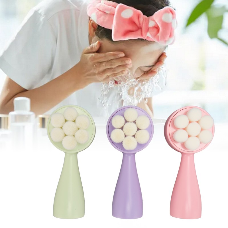 3pcs Facial Cleansing Brush Deep Cleansing Exfoliation Removing Blackhead Massaging