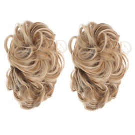 BIUDECO 2pcs Messy Bun Hair Piece Lightweight Chignon Wig for Women Quick Updo Accessory Comfortable Daily Party Wedding Use
