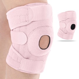 Foilswirl Kids Knee Brace with Side Stabilizers Patella Gel Pads Adjustable Straps Youth Child Knee Brace Support for Meniscus Tear Sports, Meniscus Tear(Rose Red,1 Pcs)