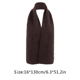 Meliyya Children's Winter Knitted Scarf 6% Wool Girls Boys Plain Neckerchief 130 x 16 cm Long Scarf, A-Coffee