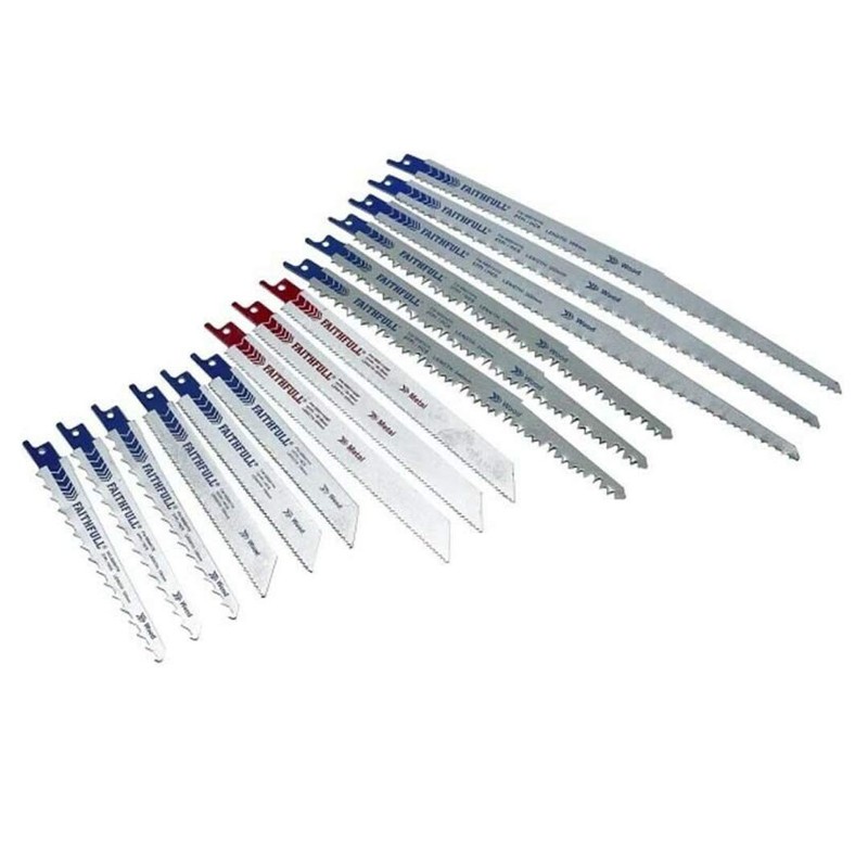 Faithfull FAISBSSET15M Reciprocating Sabre Saw Blade Set - 15 Piece.