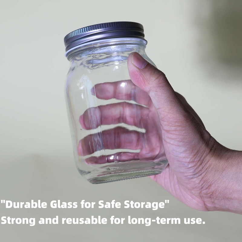 Salsa Jars for Homemade Salsa – 4 Pack 16oz Glass