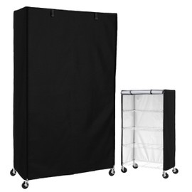 Harry Forest Waterproof Shelf Cover,600D Heavy Duty Wire Shelving Unit Cover,Shelf Display Rack Protector with Zipper,(Black,Fits 47" Lx17 Wx71.6 H Shelves)