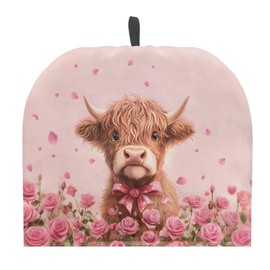 Coloranimal Valentine's Day Cattle Tea Pot Cozy for Keeping Warm Extra Thick Teapot Cozy Cover Tea Cozy Covers Valentine's Day Theme Tea Kettle Cover Breakfast Pot Cover for Home