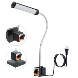 24W LED Magnetic Work Light, 2400 Lumen Flexible Gooseneck Work Light with Adjustable Magnetic Base, Industrial Light for Lathe CNC Milling Drillpress Sewing Machine (Heavy-Duty Magnetic)